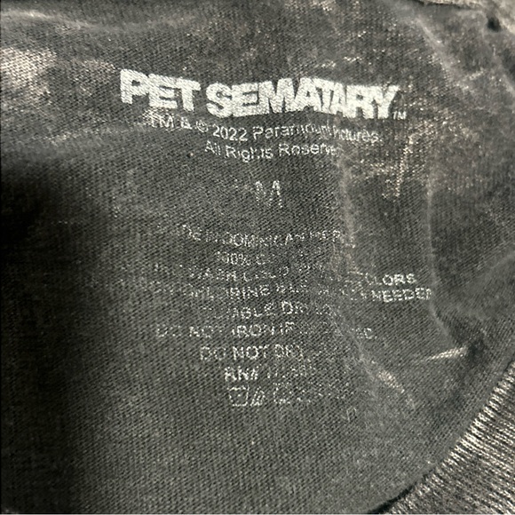 Pet Sematary Horror Movie Poster Mens Black Ice Wash short sleeve T Shirt Size M - Picture 9 of 14